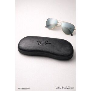 Ray-Ban Black Hard Shell Sunglasses Case Textured Clamshell Genuine
